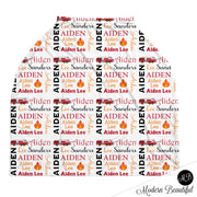 Firetruck baby boy or girl car seat canopy cover, fireman baby gift, red and orange, custom infant car seat cover, personalized baby name carseat cover, nursing privacy cover, shopping cart cover, high chair cover (CHOOSE COLORS)