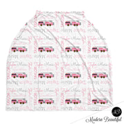 Pink Firetruck Carseat Cover 4-in-1
