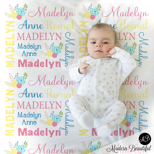 chic flower baby blanket