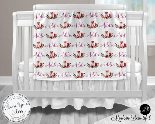fox baby girl name blanket