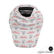French bulldog baby boy or girl car seat canopy cover