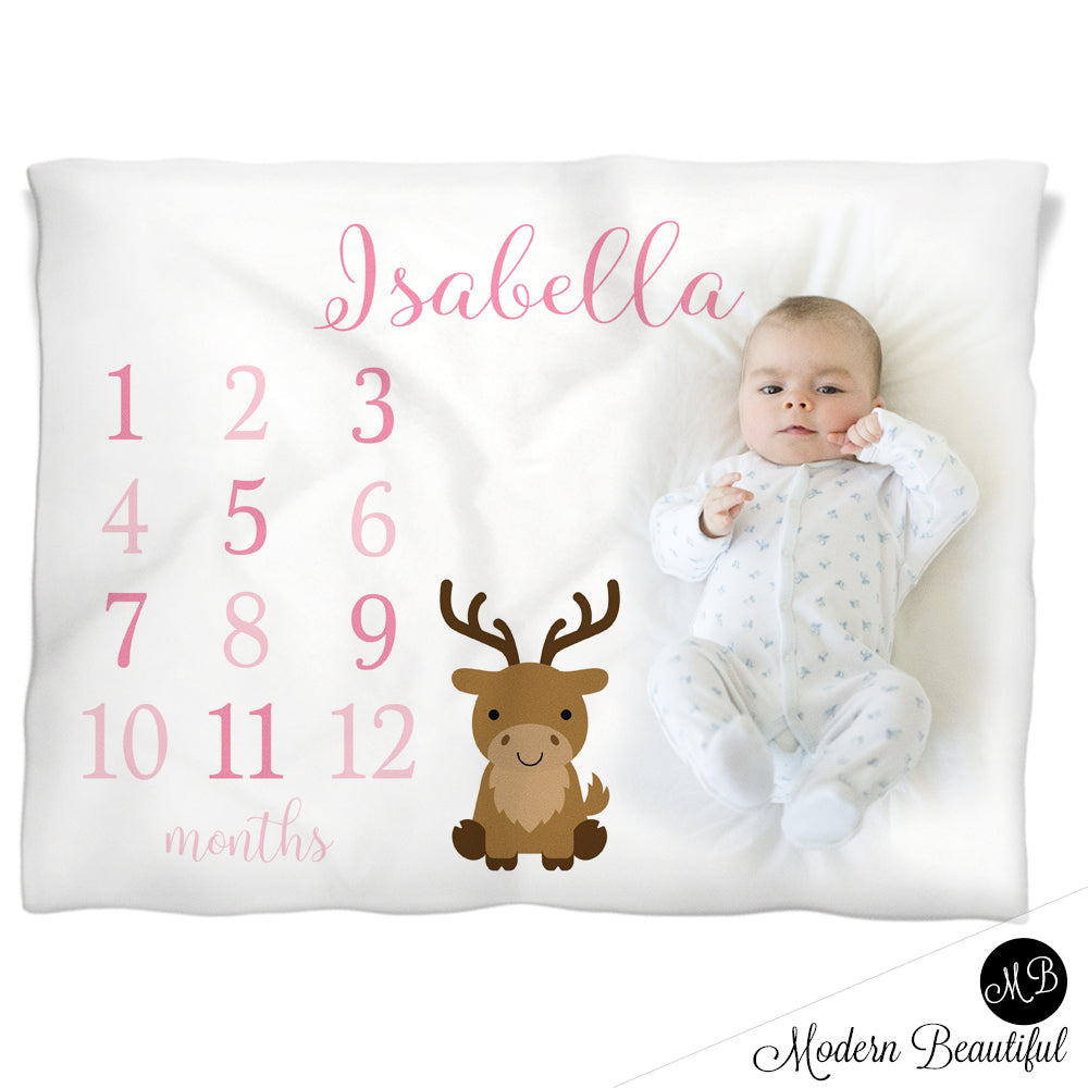 baby girl moose blanket