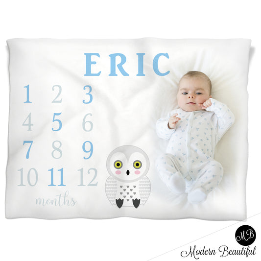 owl baby name blanket