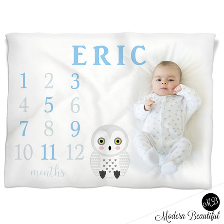 owl baby name blanket