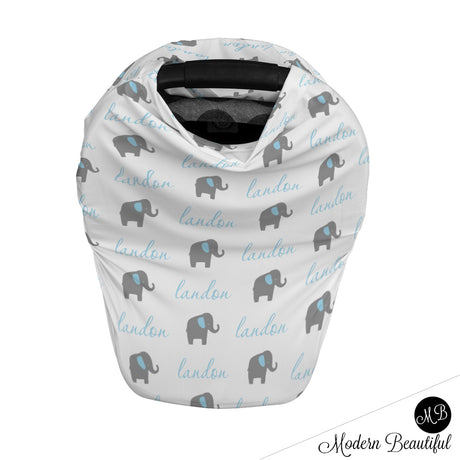 baby car seat cover with elephants
