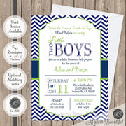 twin boys baby shower invitation