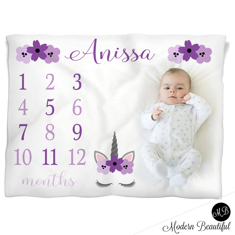 baby girl unicorn baby name blanket,