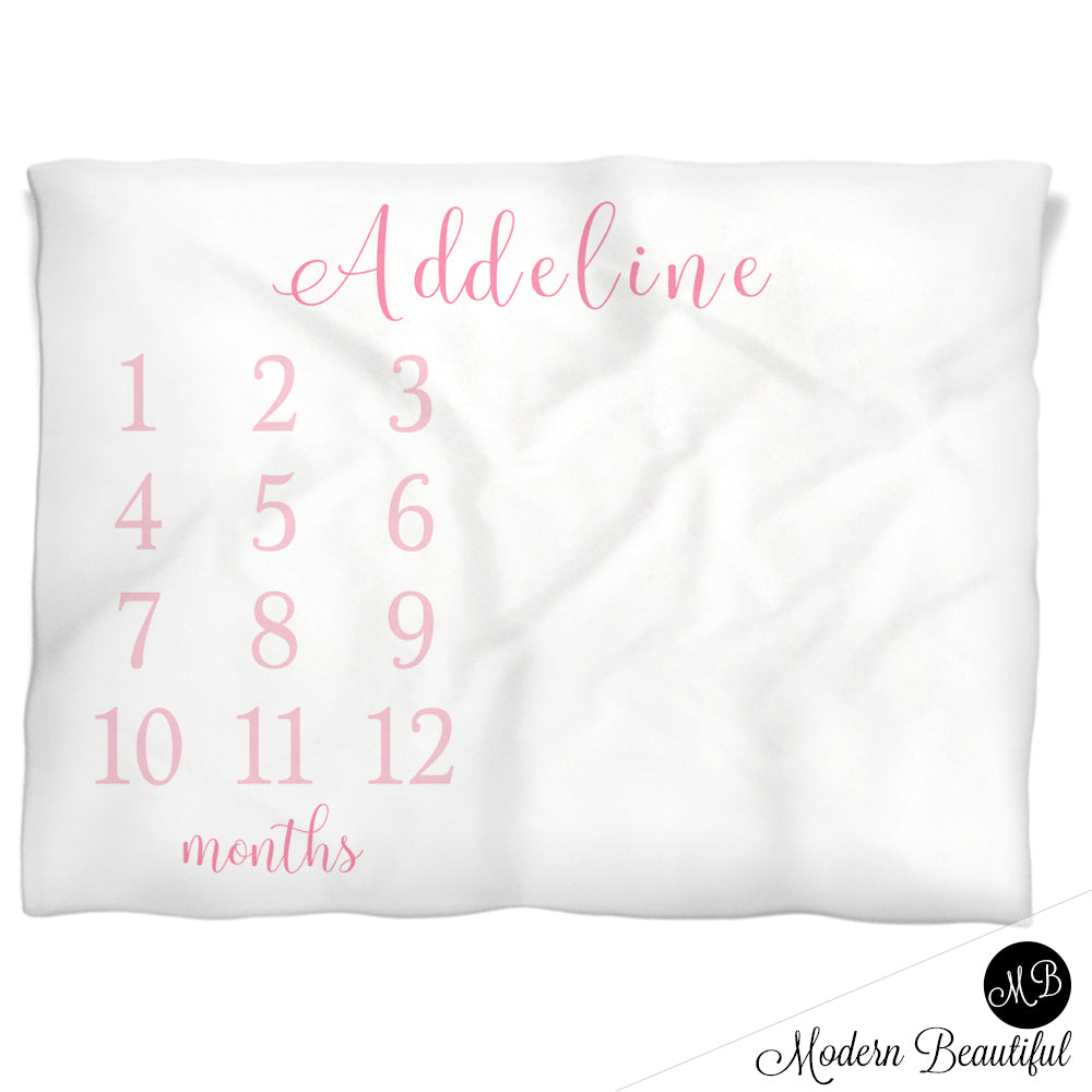 Milestone Blanket Name Blanket Pink