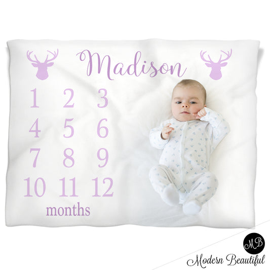 deer antler girl baby blanket