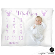 deer antler girl baby blanket