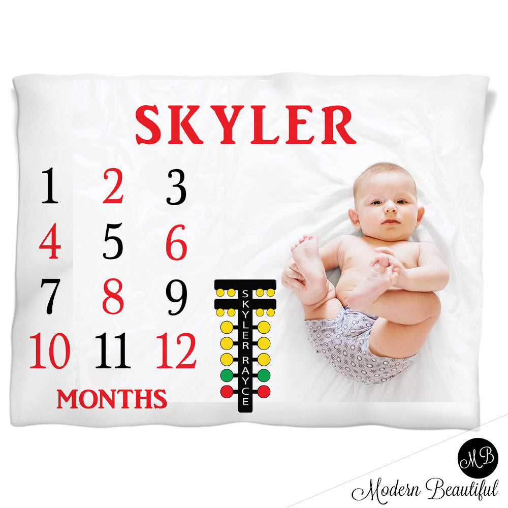 drag racing baby blanket