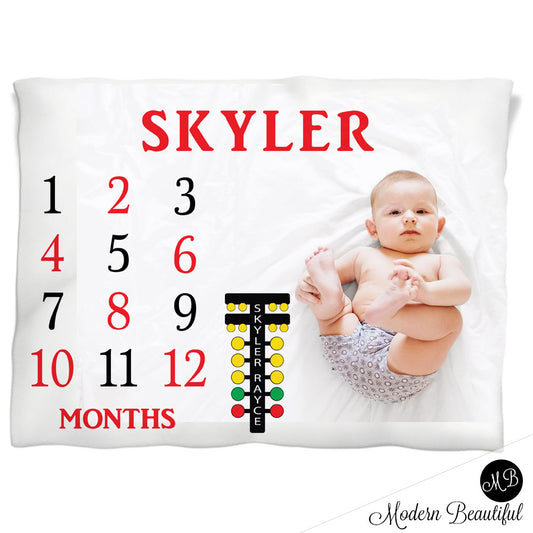 drag racing baby blanket