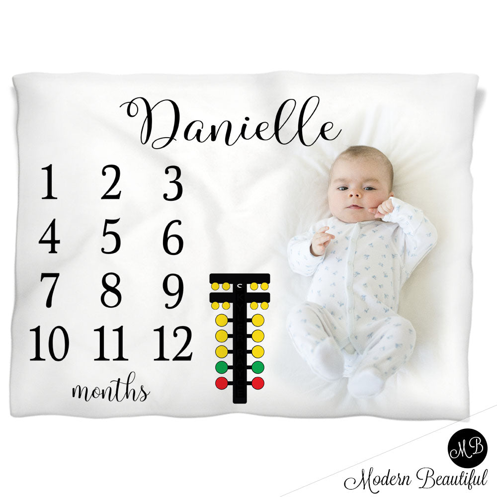 drag racing baby blanket