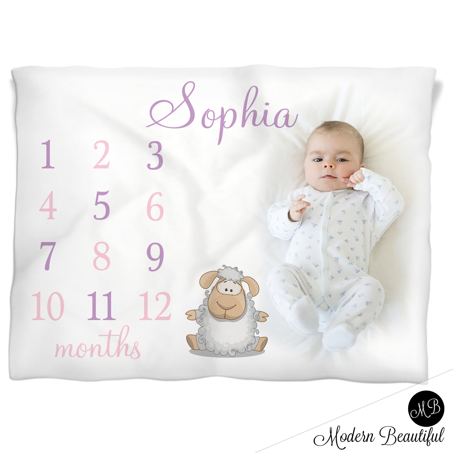 sheep baby girl blanket