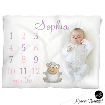 sheep baby girl blanket