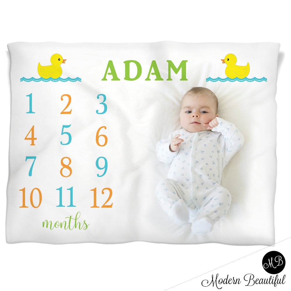 baby boy duck name blanket