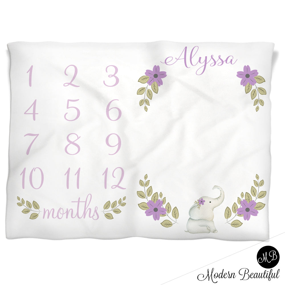 Girl Floral Monthly Milestone Blanket