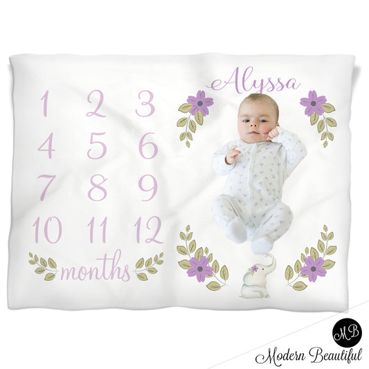 Baby girl floral baby blanket