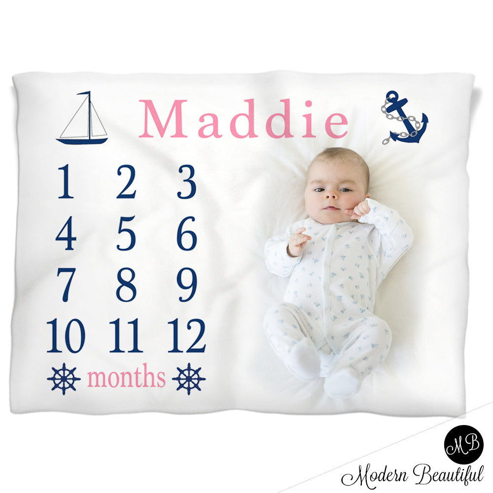 girl nautical anchor blanket