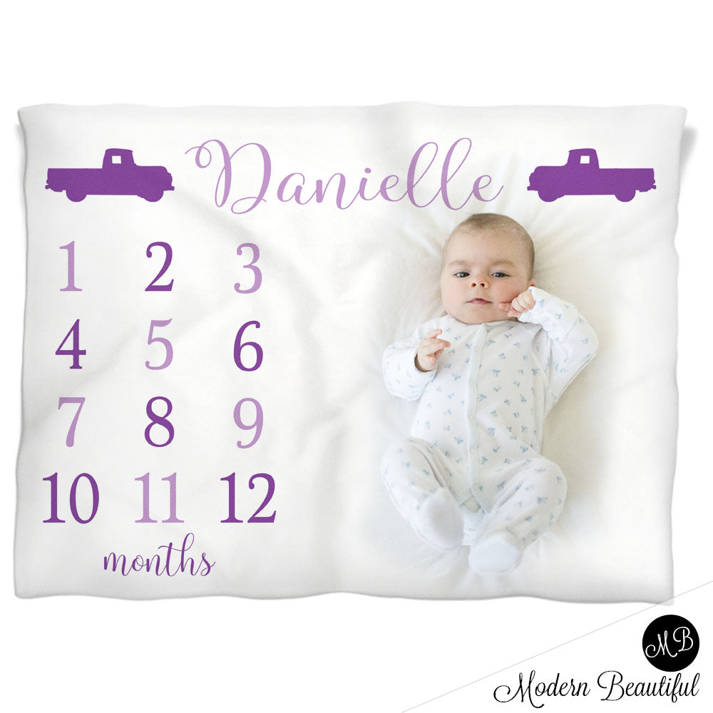 chevy truck baby girl blanket