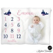 whale baby name blanket