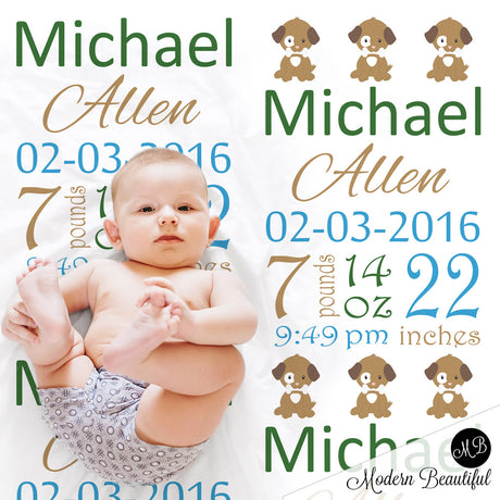 puppy baby boy name blanket