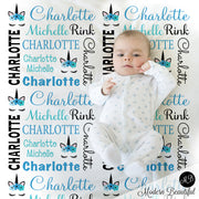 unicorn baby name blanket