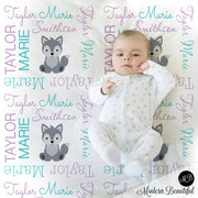 baby girl wolf blanket