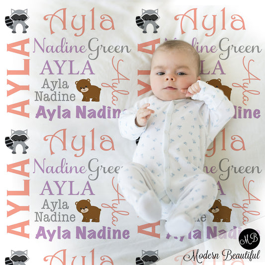 woodland baby girl blanket