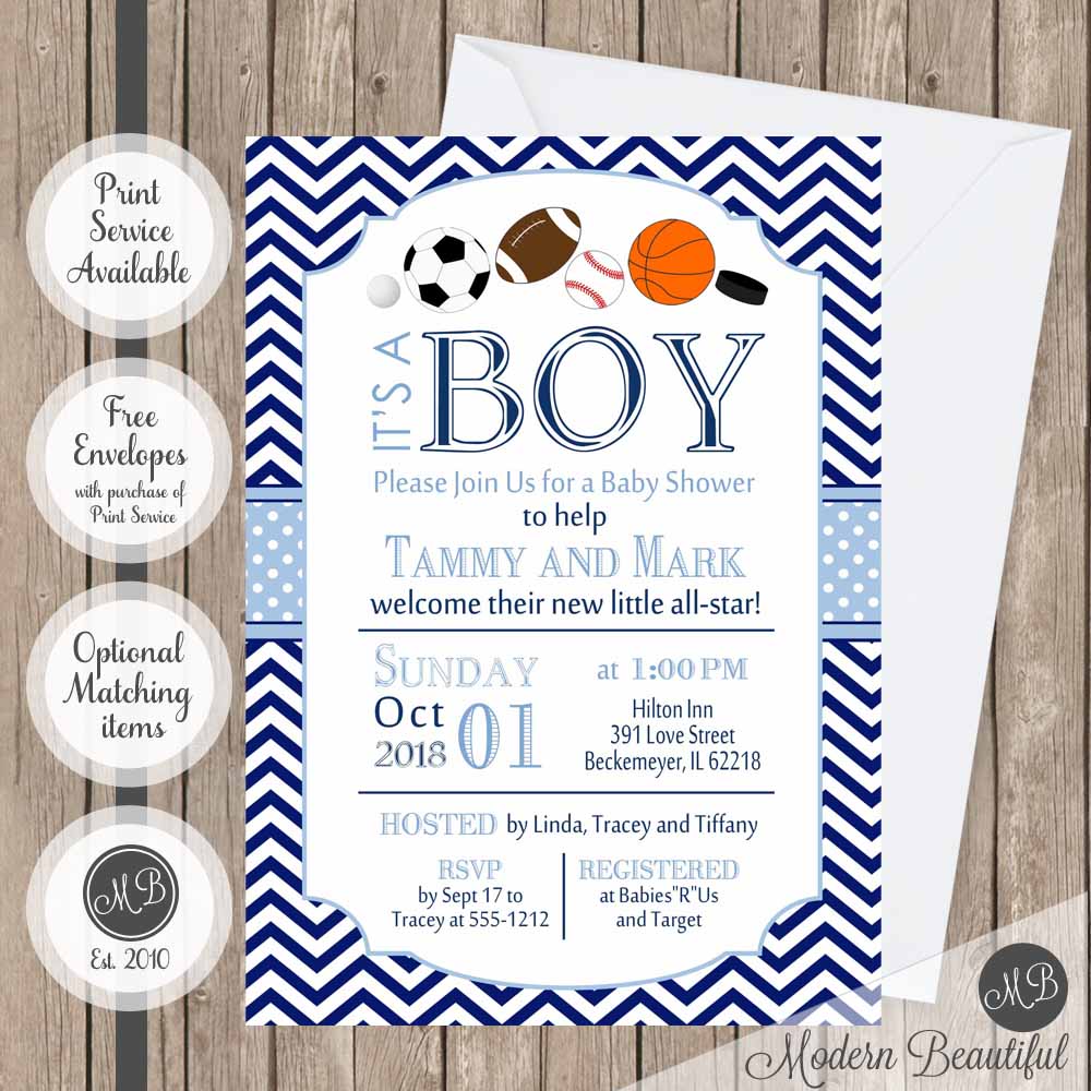 all star baby shower invitations