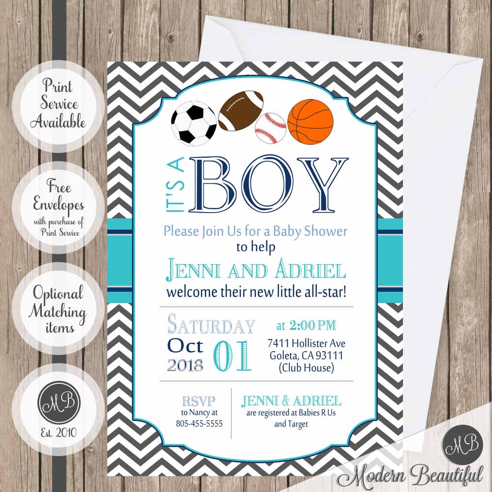 all star baby shower invitations
