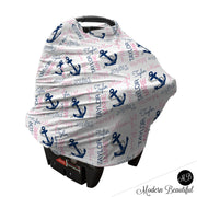 Nautical Anchor Girl Carseat Cover 4-in-1