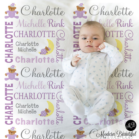 teddy bear baby girl blanket