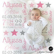 baby girl stats blanket