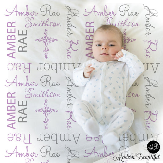 christening baby girl gift blanket