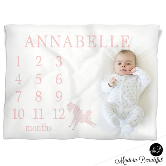 horse baby girl blanket