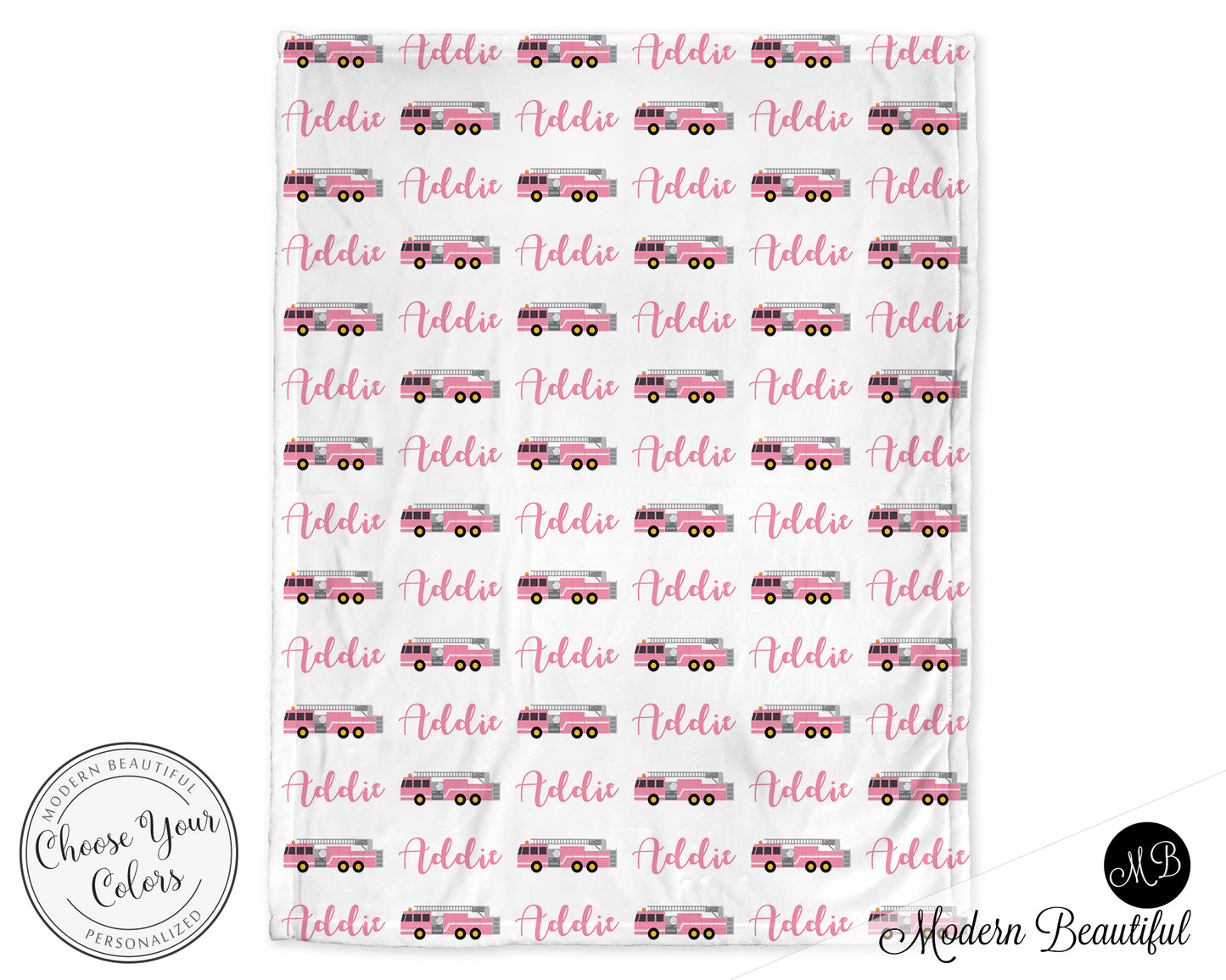 Pink Firetruck Blanket