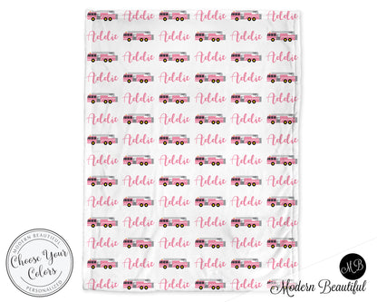 Pink Firetruck Blanket