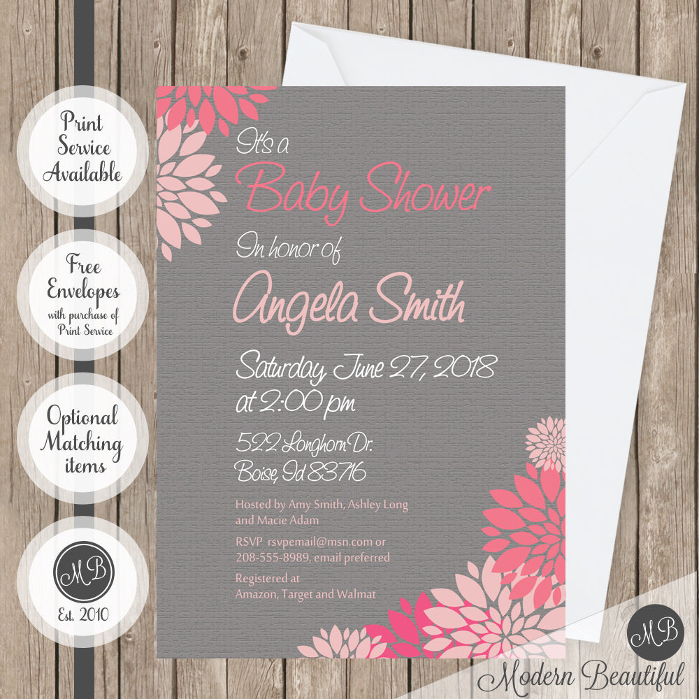 floral baby shower invitations