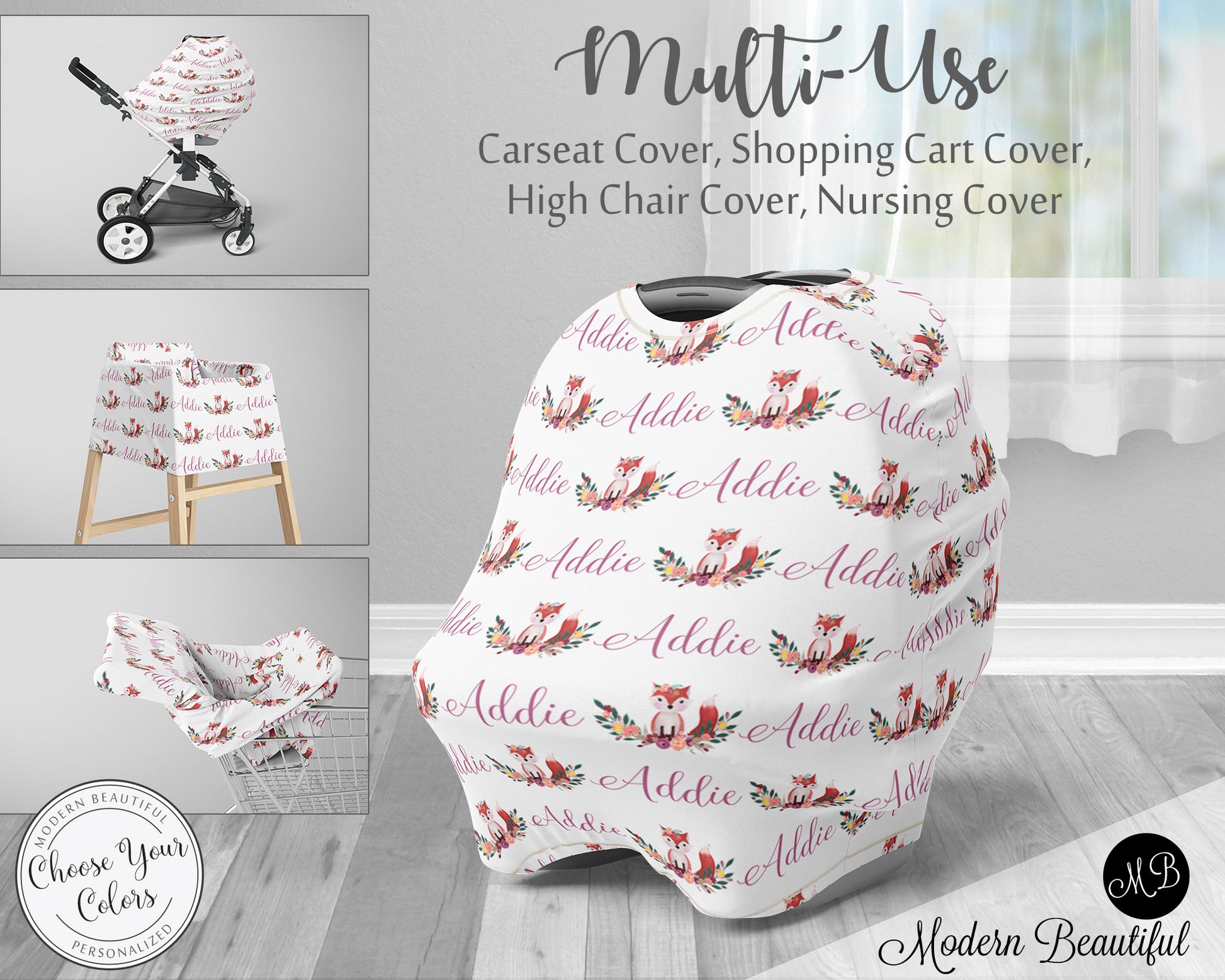 car seat stroller high chair shopping cart cover