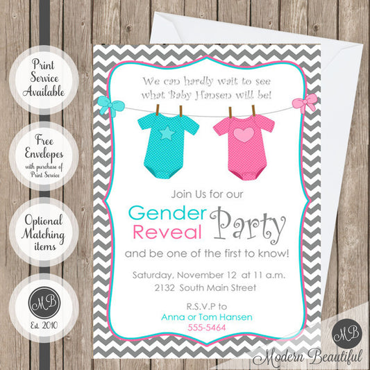 gender reveal baby shower invitation
