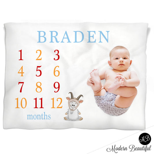 goat baby boy blanket