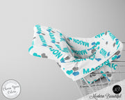 Hearts baby boy or girl car seat canopy cover, heart baby gift, aqua and white, custom infant car seat cover, personalized baby name carseat cover, nursing privacy cover, shopping cart cover, high chair cover (CHOOSE COLORS)