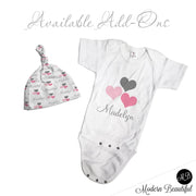 Hearts Name Blanket in pink and gray for Baby Girl, personalized baby gift, blanket, baby blanket, personalized blanket, choose colors