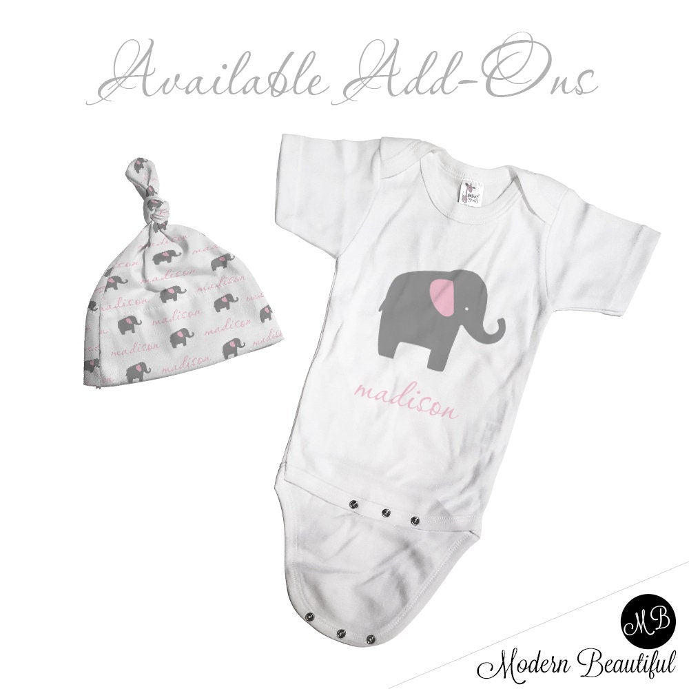 Elephant Name Blanket in pink and gray for Baby Girl, personalized baby gift, blanket, baby blanket, personalized blanket, choose colors