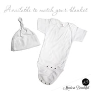 Personalized floral baby blanket, cherry blossoms newborn swaddle blanket with name, watercolor floral girl baby gift