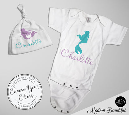 Personalized mermaid baby blanket, purple and teal, newborn mermaid baby gift with name, mermaid tail, toddler or big kids (CHOOSE COLORS)