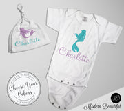 Personalized mermaid baby blanket, purple and teal, newborn mermaid baby gift with name, mermaid tail, toddler or big kids (CHOOSE COLORS)