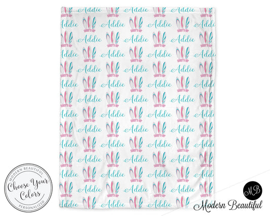 Personalized Surfboards Baby Name Blanket Girl