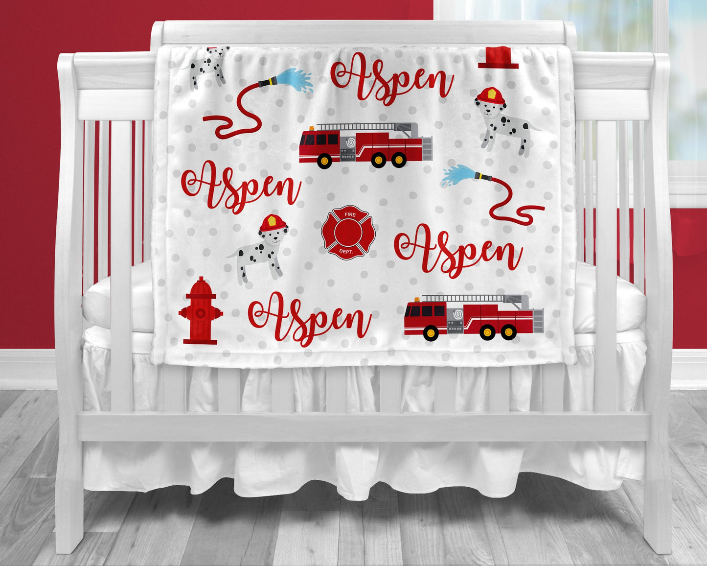 Fireman name blanket, baby boy firetruck blanket, firefighter personalized blanket, firetruck baby gift, personalized blanket, choose colors